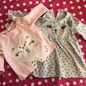 3 for $15 - infant cat themed 6m long sleeved
